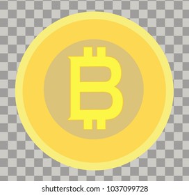 Bit coin  flat Graphic Gold. High resolution