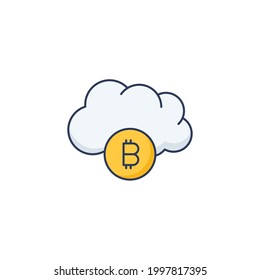 bit coin Flat Icon Isolated On White Background 
