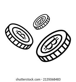 bit coin Flat Icon Isolated On White Background