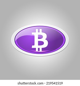Bit Coin Glossy Vector Icon Design