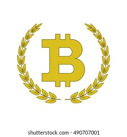 Bit coin icon design on white background