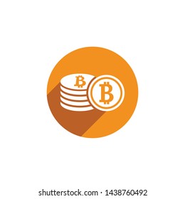 Bit coin icon template vector design 