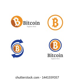 Bit coin icon template vector design 