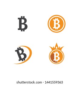Bit coin icon template vector design 