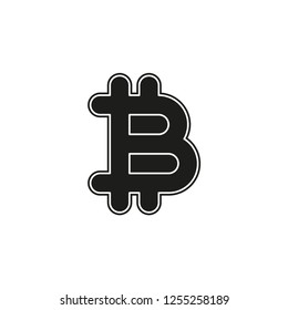 Bit coin icon, vector currency sign, bitcoin