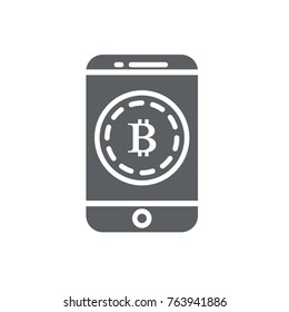 bit coin icon vector. bit coin glyph style design