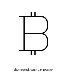bit coin line art vector icon - ui icon vector