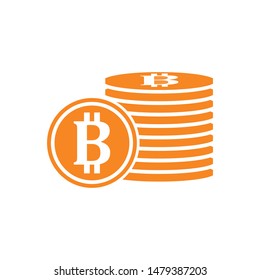 bit coin logo icon vector illustration design template