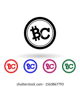 Bit coin multi color icon. Simple glyph, flat vector of cryptocurrency icons for ui and ux, website or mobile application