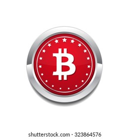 Bit Coin Red Vector Icon Button