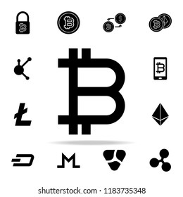 bit coin sign icon. Crypto currency icons universal set for web and mobile on white background