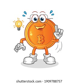 bit coin swat the fly character. cartoon mascot vector