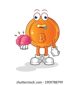 bit coin swat the fly character. cartoon mascot vector