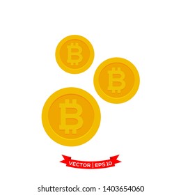 bit coin vector icon in trendy flat style 