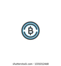 Bit Coins Icon Line Design. E Commerce icon vector illustration design