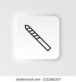 Bit, drill, metal vector icon. Element of design tool for mobile concept and web apps vector. Thin neumorphic style vector icon for website design