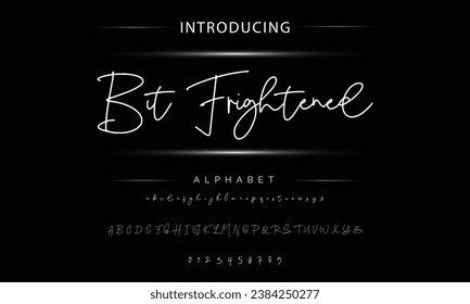 Bit Frighted signature Font Calligraphy Logotype Script Brush Font Type Font lettering handwritten