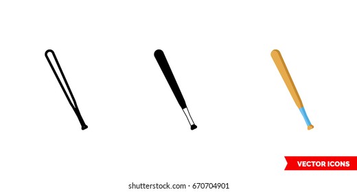 Bit icon of 3 types: color, black and white, outline. Isolated vector sign symbol.