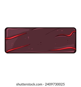 caricatura del botón de juegos de lava bit. fantasía de textura, 8 rock, señal de botón de juego de lava de bits de video de piedra. ilustración vectorial de símbolo aislado