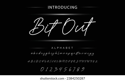 Bit Out signature Font Calligraphy Logotype Script Brush Font Type Font lettering handwritten