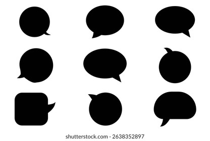 bit pixel speech bubbles and dialog boxes. Message icons for computer game. Vector illustration.