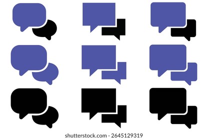 bit pixel speech bubbles and dialog boxes. Message icons for computer game. Vector illustration.