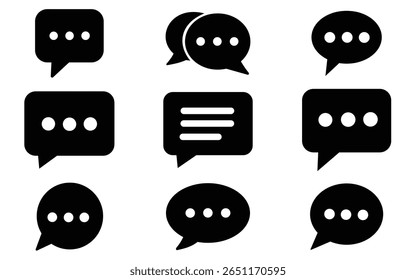 bit pixel speech bubbles and dialog boxes. Message icons for computer game. Vector illustration.