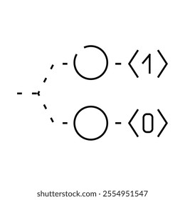 bit quantum technology line icon vector. bit quantum technology sign. isolated contour symbol black illustration