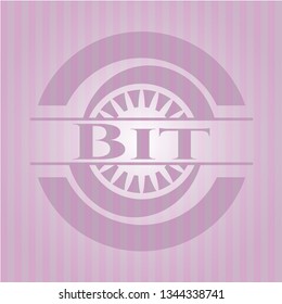 Bit retro style pink emblem