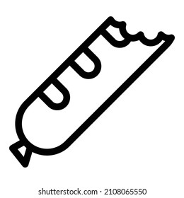 Bit sausage icon. Outline bit sausage vector icon for web design isolated on white background