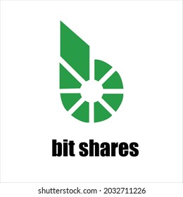 bit share concept. Cryptocurrency logo sigh. Digital money. Block chain, finance symbol