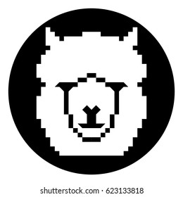 Bit style alpaca icon.