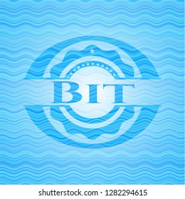 Bit water representation emblem background.