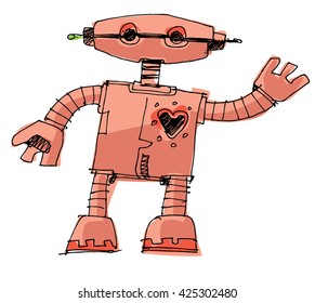 a bit wired cute robot - cartoon