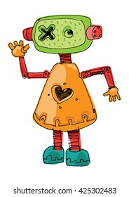 a bit wired cute robot - cartoon