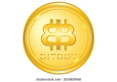 Monedas de Bitboy, icono cripto de moneda con color dorado. eps10 vectoriales