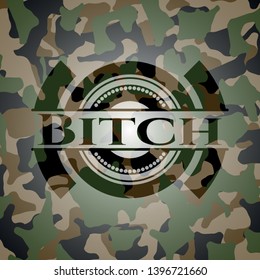 Bitch camo emblem. Vector Illustration. Detailed.