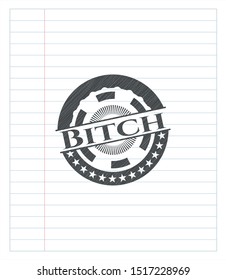 Bitch drawn with pencil strokes. Vector Illustration. Detailed.
