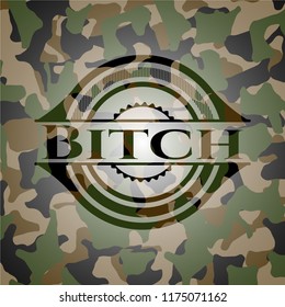Bitch on camo texture