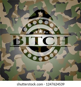 Bitch on camo texture