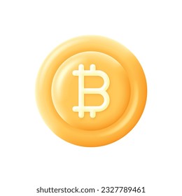 Bitcoin 3d concept icon full editable and vector