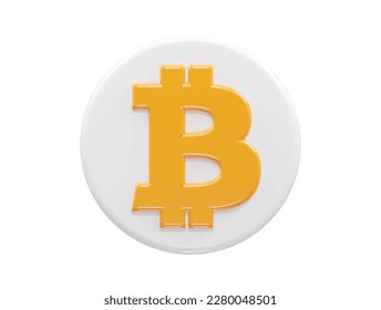 Bitcoin 3d icon render vector illustration