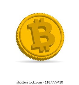 Bitcoin 3D icon vector illustration.