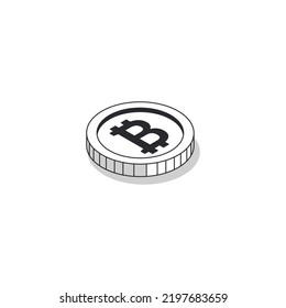 Bitcoin 3D isometric modern illustration