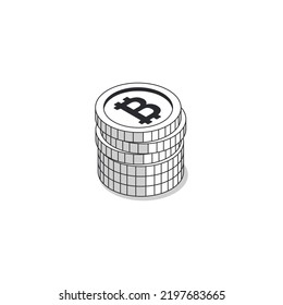 Bitcoin 3D isometric modern illustration