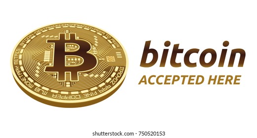 Bitcoin. 3D isometric Physical bit coin. Digital currency. Cryptocurrency. Golden coin with bitcoin symbol isolated on white background. Stock vector illustration