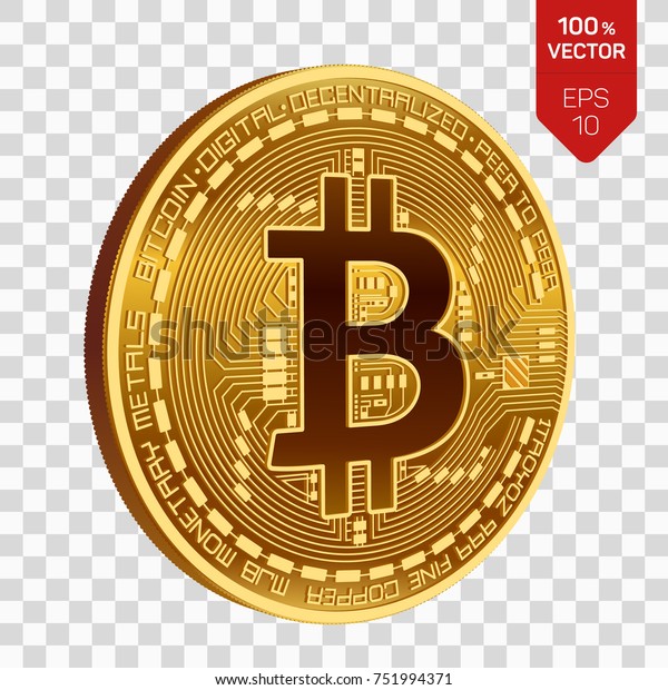 Bitcoin 3d Isometric Physical Bit Coin Stock Vector (Royalty Free