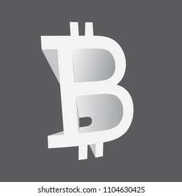 Bitcoin 3D. Sign of crypto currency bitcoin. Vector illustration of bitcoin.