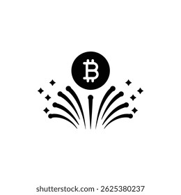 Bitcoin au-dessus de feux d'artifice Burst Symbolisant Célébration financière
