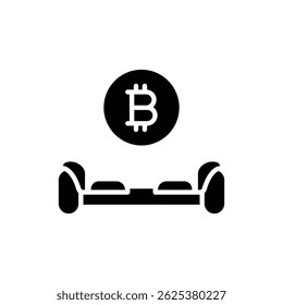 Bitcoin Above Hoverboard Base for Digital Innovation